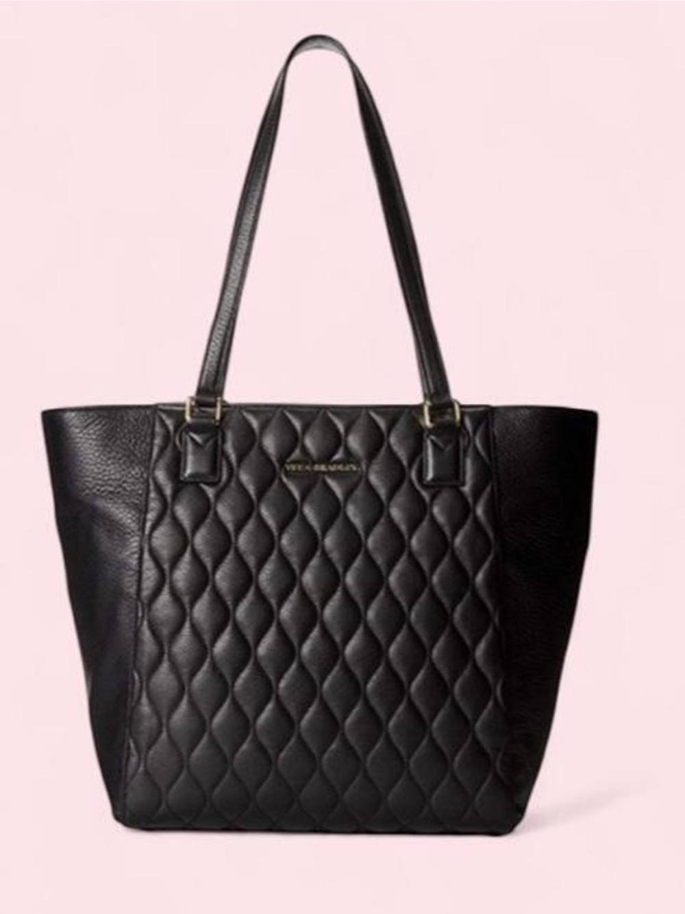 Black Ella Quilted Tote Bag by Vera Bradley